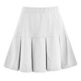 Jupe élastique taille haute plissée de couleur unie, jupe plissée assortie